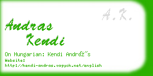 andras kendi business card